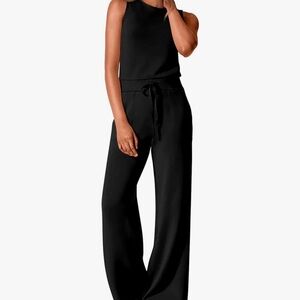 Wide Leg Sleeveless Open Back Black Jumpsuit NWOT